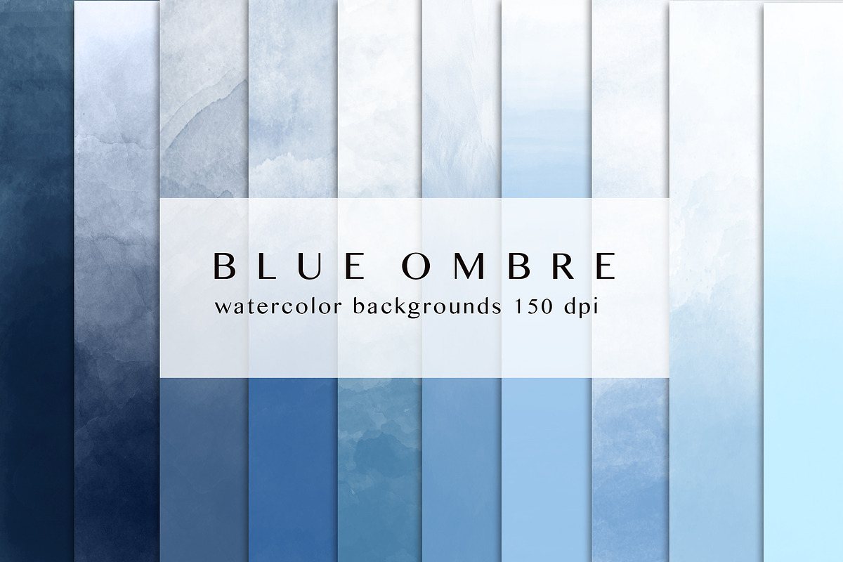 Blue ombre watercolor, a Texture Graphic by GraphicRain (Photo 1 of 7)
