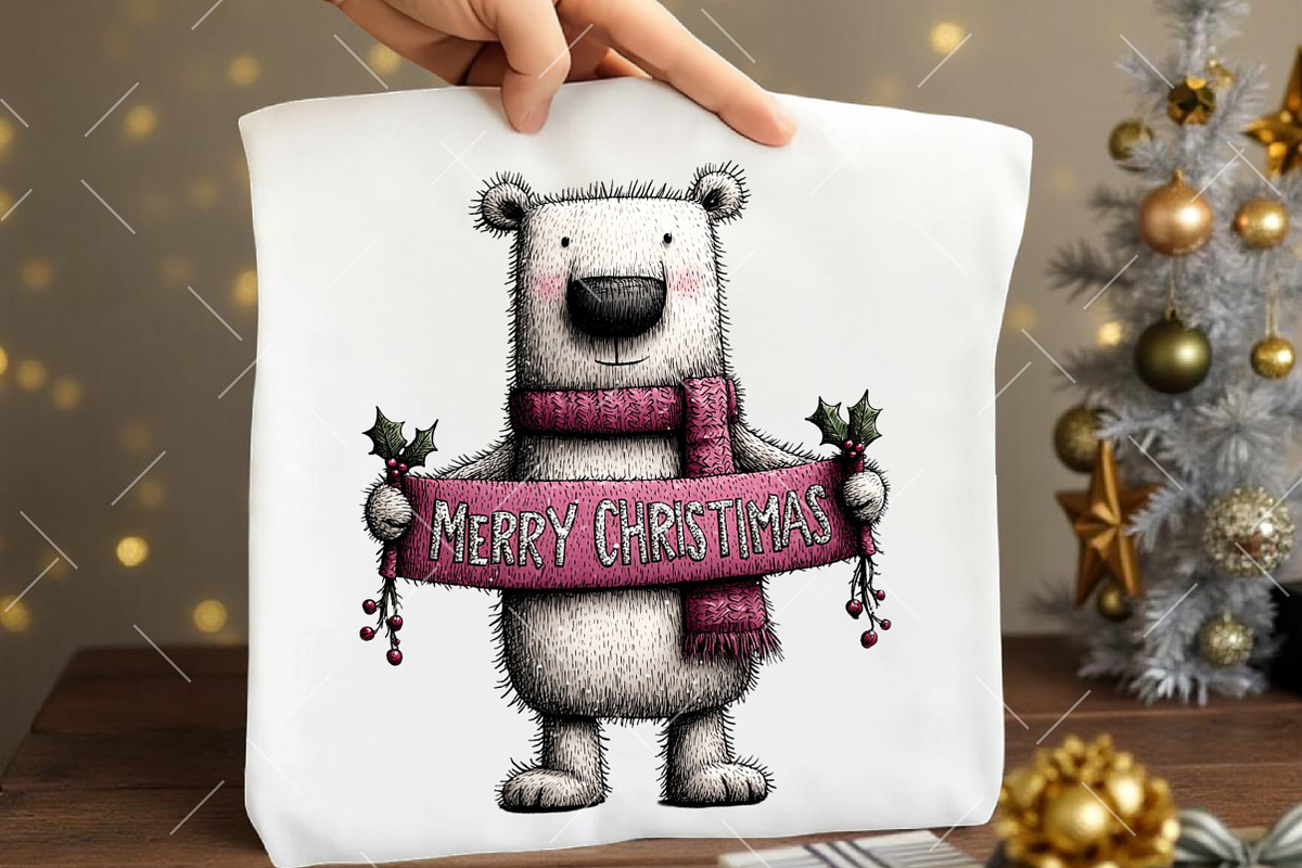Whimsical Christmas Polar Bear Clipa, an Illustration by OK Design (Photo 6 of 6)