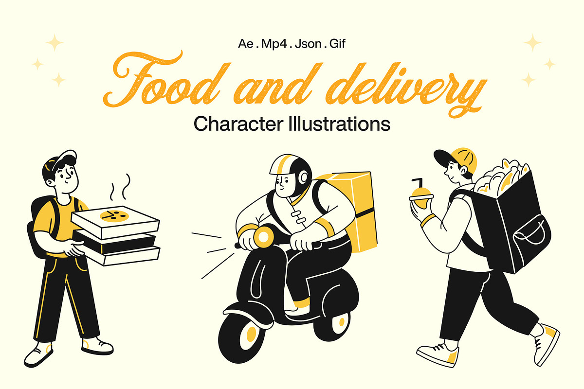 Animated Food and Delivery Illustrat, a Food Illustration by Brickclay (Photo 1 of 5)