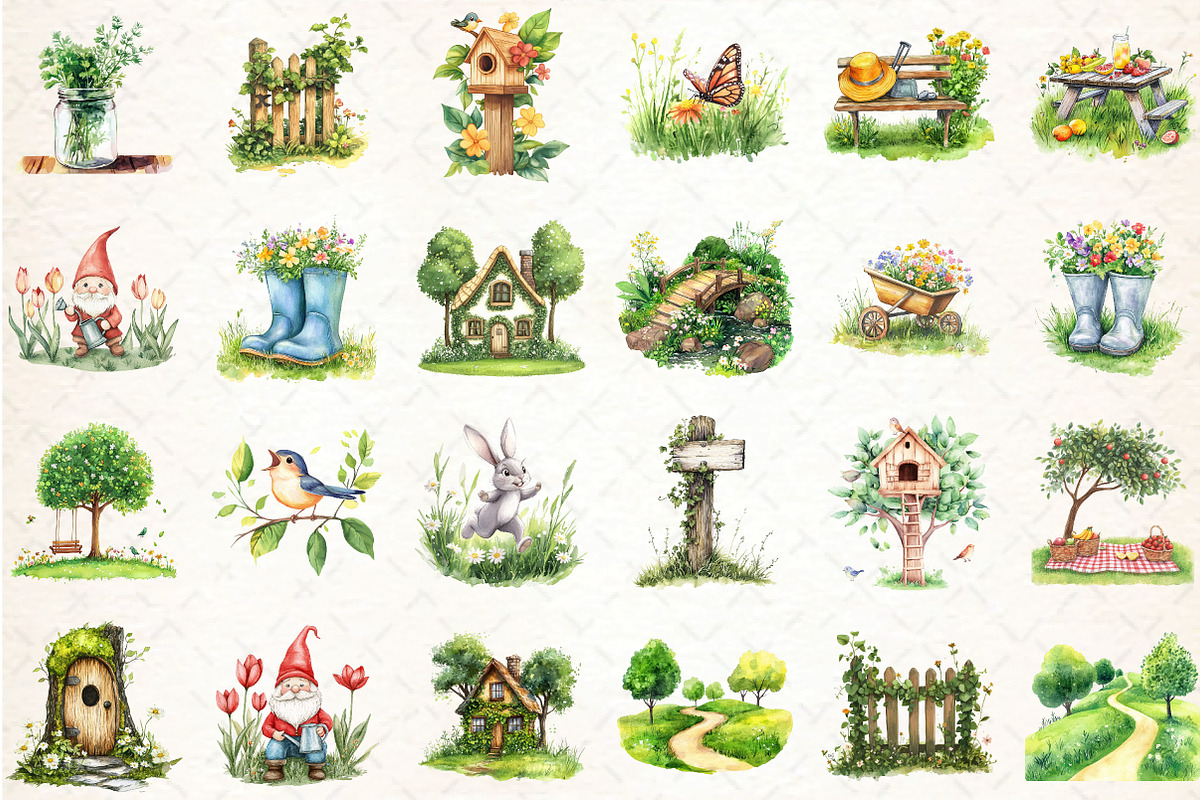 Green Spring Outdoor Clipart, an Illustration by DreamCafeArt (Photo 3 of 5)