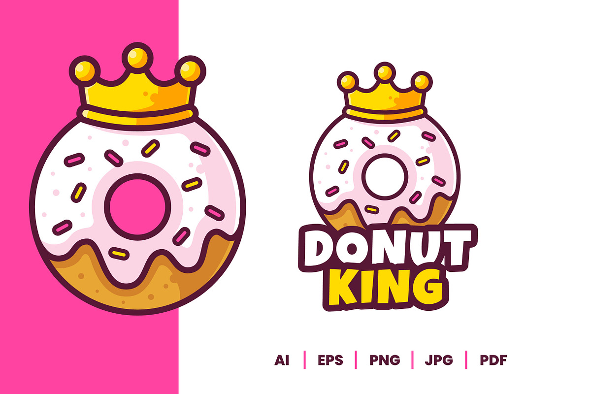Donut King Logo Design Template, a Branding & Logo Template by Akito Studio (Photo 2 of 2)