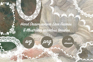 Lace Frames & vector Lace Brushes, an Object Graphic by MayBay Studio