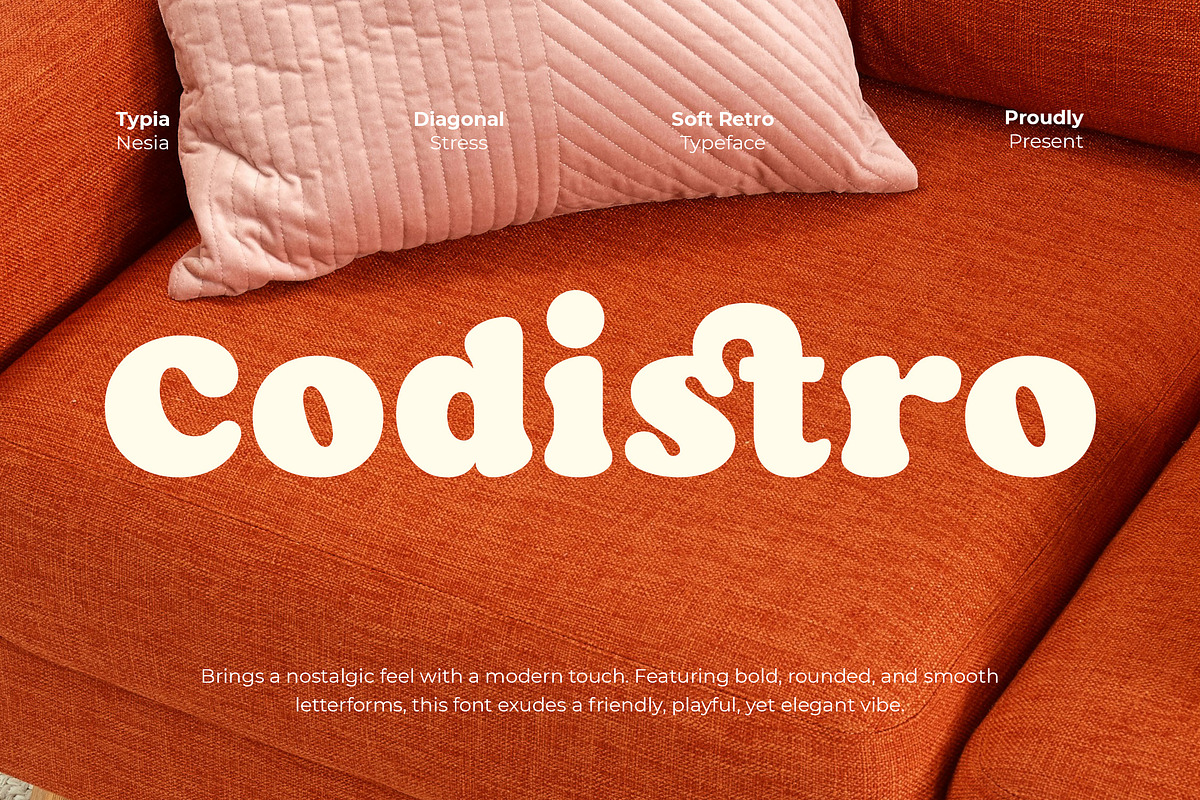 Codistro - Soft Retro Classic, a Serif Font by Typia Nesia (Photo 1 of 11)