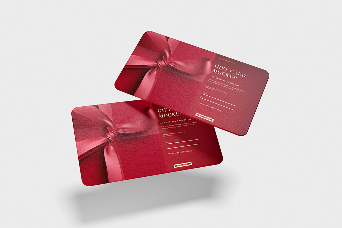 Gift Card Mockup, an Advertising Mockup by xavier_studio (Photo 2 of 5)