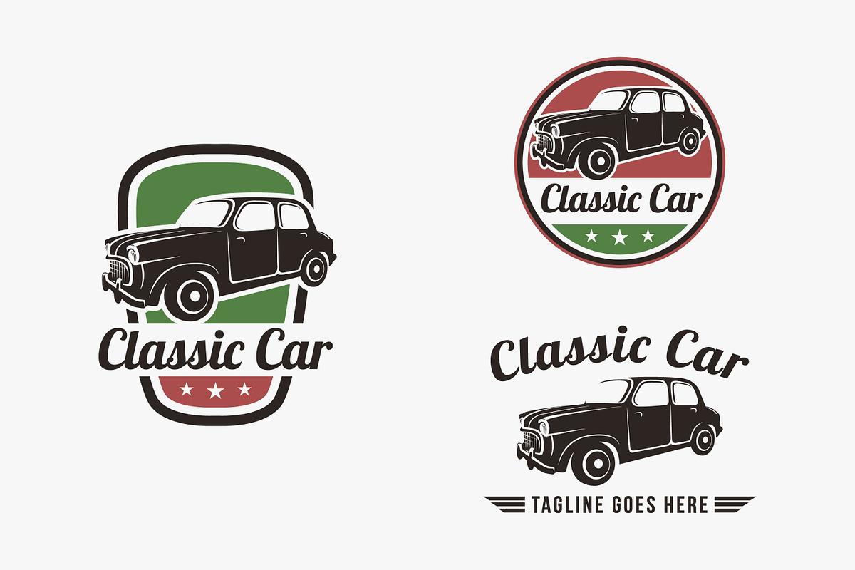 Set of Vintage classic car logo, a Branding & Logo Template by DOMHOUZE