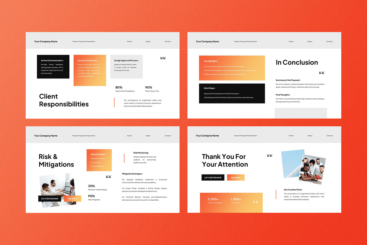 White Orange Project Proposal PPT, a Presentation Template by Aiyari Graphic (Photo 5 of 5)