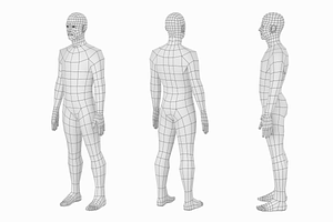 Natural Male Rest Pose 5 Meshes