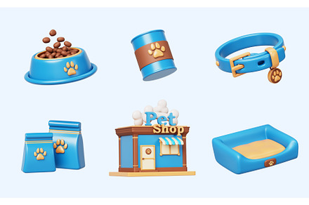 3d pet shop building exterior, food, an Animal 3D Model by Marozhkastudio