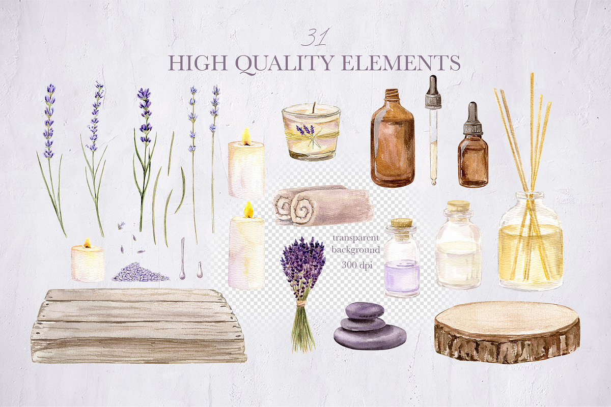 Watercolor Lavender Essense, a Healthcare Illustration by art_takremen (Photo 7 of 8)