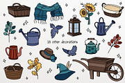 Pumpkins & Autumn Decor Set, a Seasonal Illustration by Panna Limon Store (Thumbnail 4 of 10)