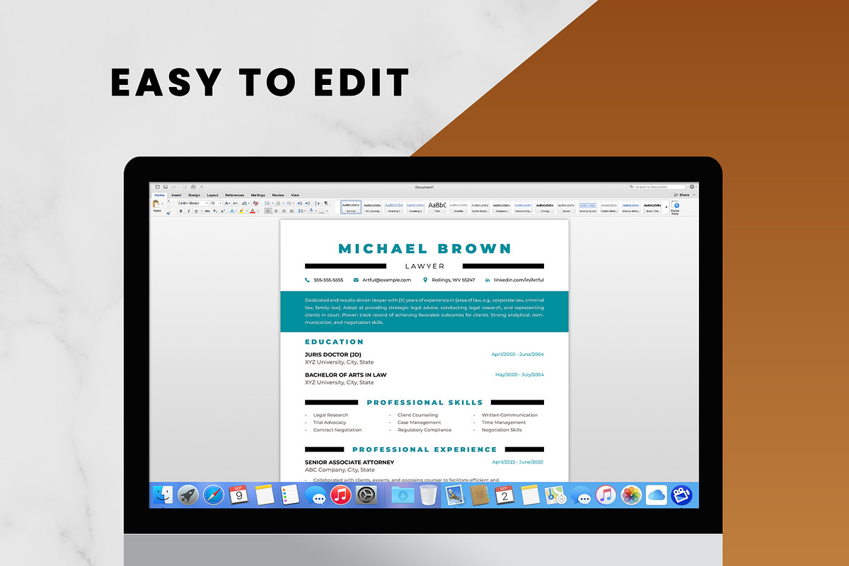 Lawyer Resume Template, a Resume Template by ResumeInventor (Photo 5 of 9)