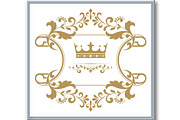 Gold crown in a vintage frame, a Pattern Graphic by RODINA (Thumbnail 3 of 3)
