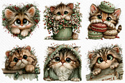 Whimsical Peeking Cat Clipart, a Seasonal Illustration by Craft Nest (Thumbnail 5 of 10)