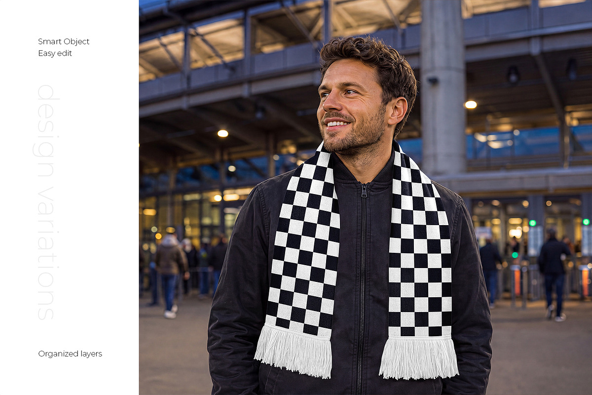 Soccer Scarf Mockup Set, a Merchandise Mockup by Country4k (Photo 2 of 5)