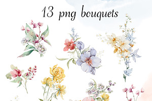 Wildflowers Watercolor Bloom Set