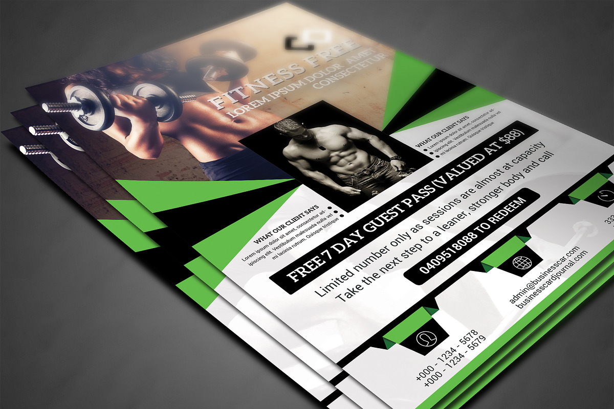 Fitness Flyer / Gym Flyer, a Flyer Template by AfzaalGraphics (Photo 3 of 4)