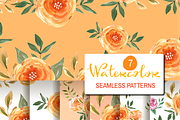 7  Watercolor seamless patterns, a Pattern Graphic by TATIANA_GERICH (Thumbnail 1 of 4)
