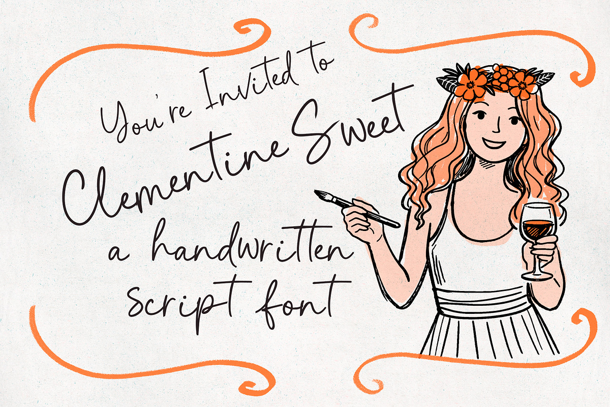 Clementine Sweet Handwritten Font, a Handwritten Font by Lemon Pie Studio (Photo 2 of 13)