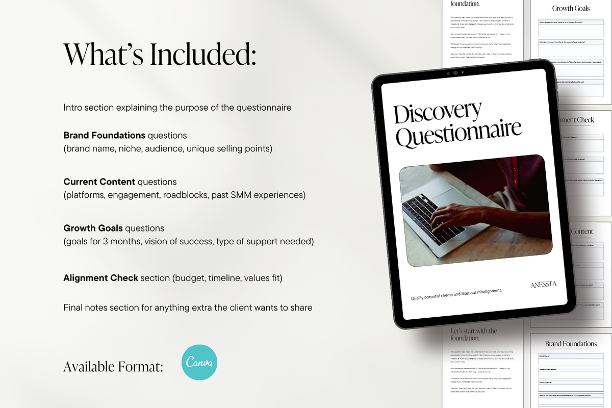 Discovery Questionnaire Template for Social Media Managers preview 3
