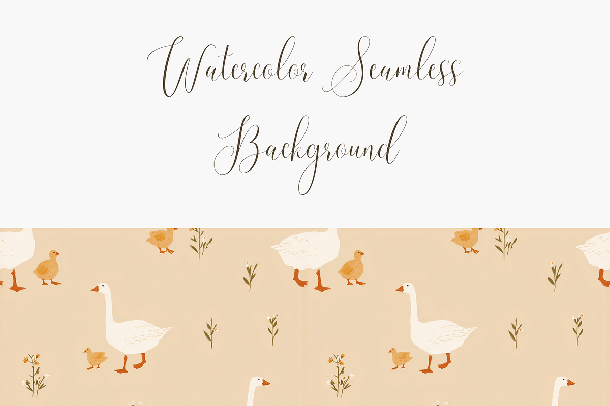Cute Goose and Duck Seamless Pattern, a Pattern Graphic by Pati Charm Studio (Photo 3 of 7)