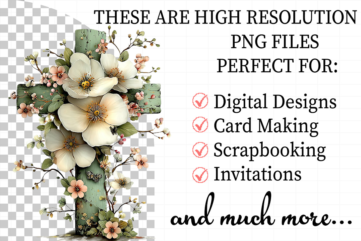 Easter Floral Cross Clipart, an Illustration by Daily.Designs (Photo 2 of 8)