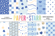 Blue Valentines Day Patterns, a Pattern Graphic by Paper Starr Studio (Thumbnail 1 of 7)