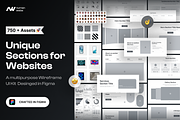 Unique Website Sections Kit in Figma, a Wireframe Template by nwdigitalstore (Thumbnail 1 of 14)