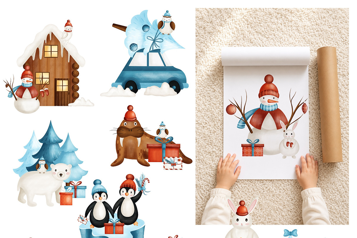 Christmas Arctic - kids collections, an Animal Illustration by Linerisyart (Photo 5 of 19)