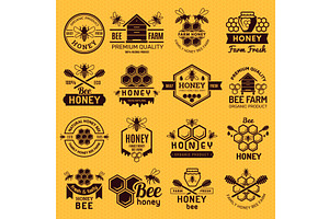 Apiary Badges. Labels Or Logos For