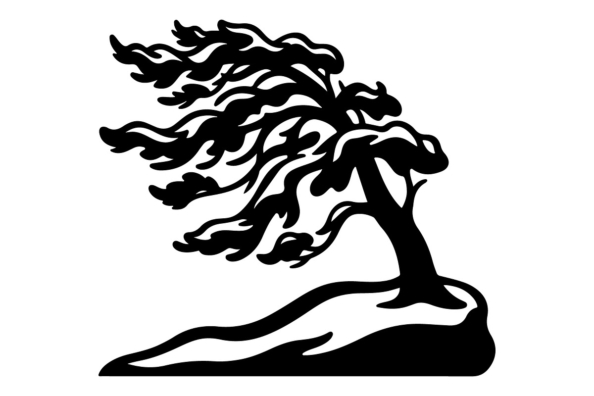 Windblown Tree Silhouette, an Object Illustration by Gfx_Store (Photo 11 of 16)