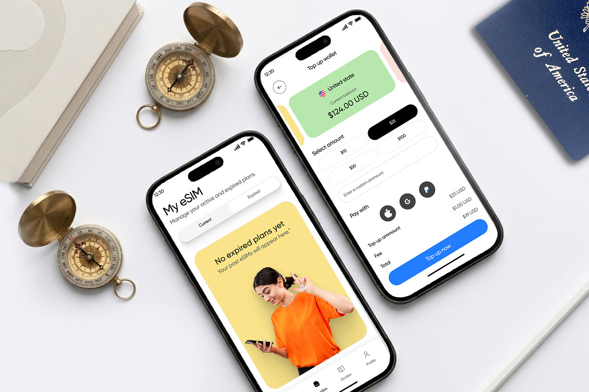 Global Esim App Product Ui Kit, an App Template by Soulfuldesignstudio (Photo 5 of 9)