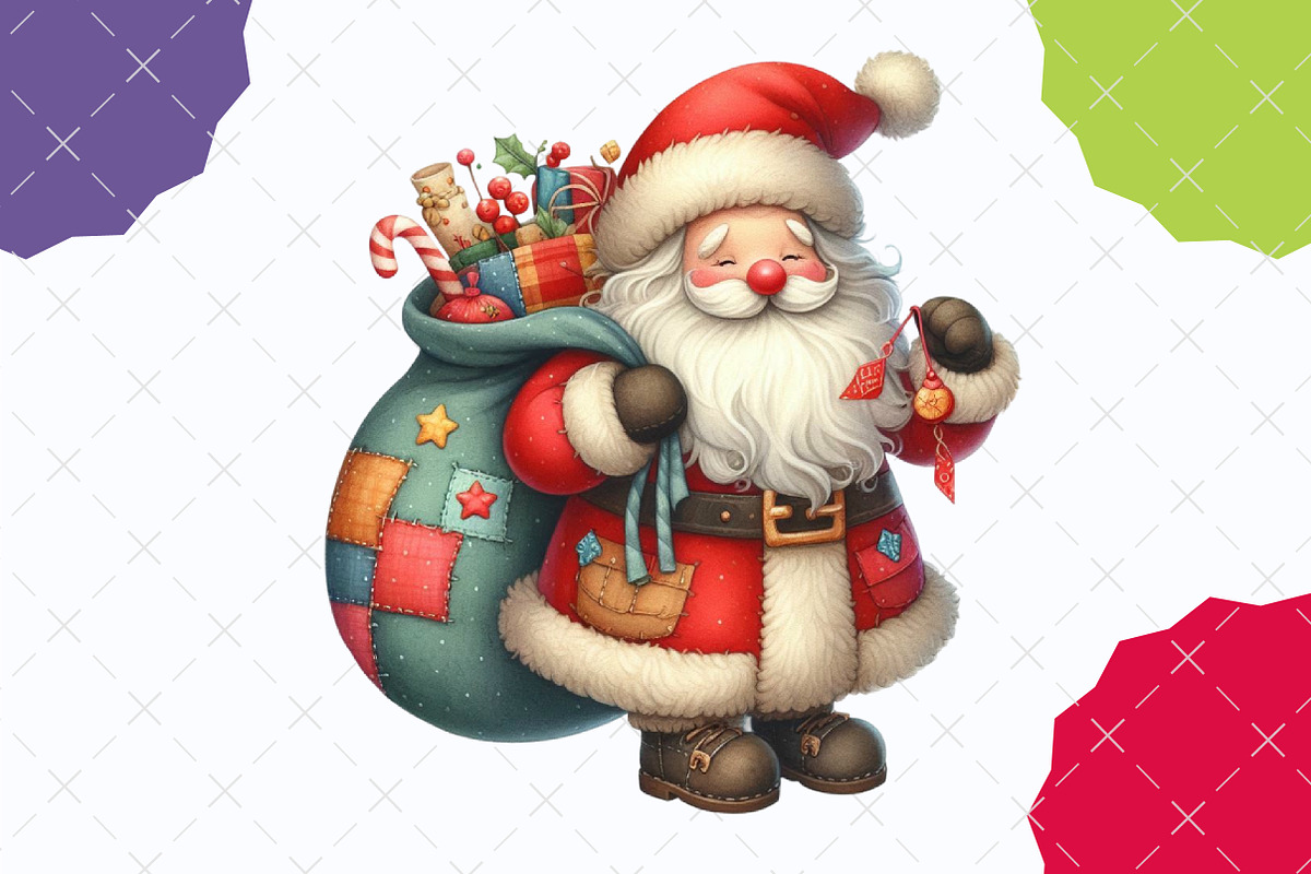 Quirky Whimsical Santas Clipart, an Illustration by designcity5 (Photo 4 of 5)