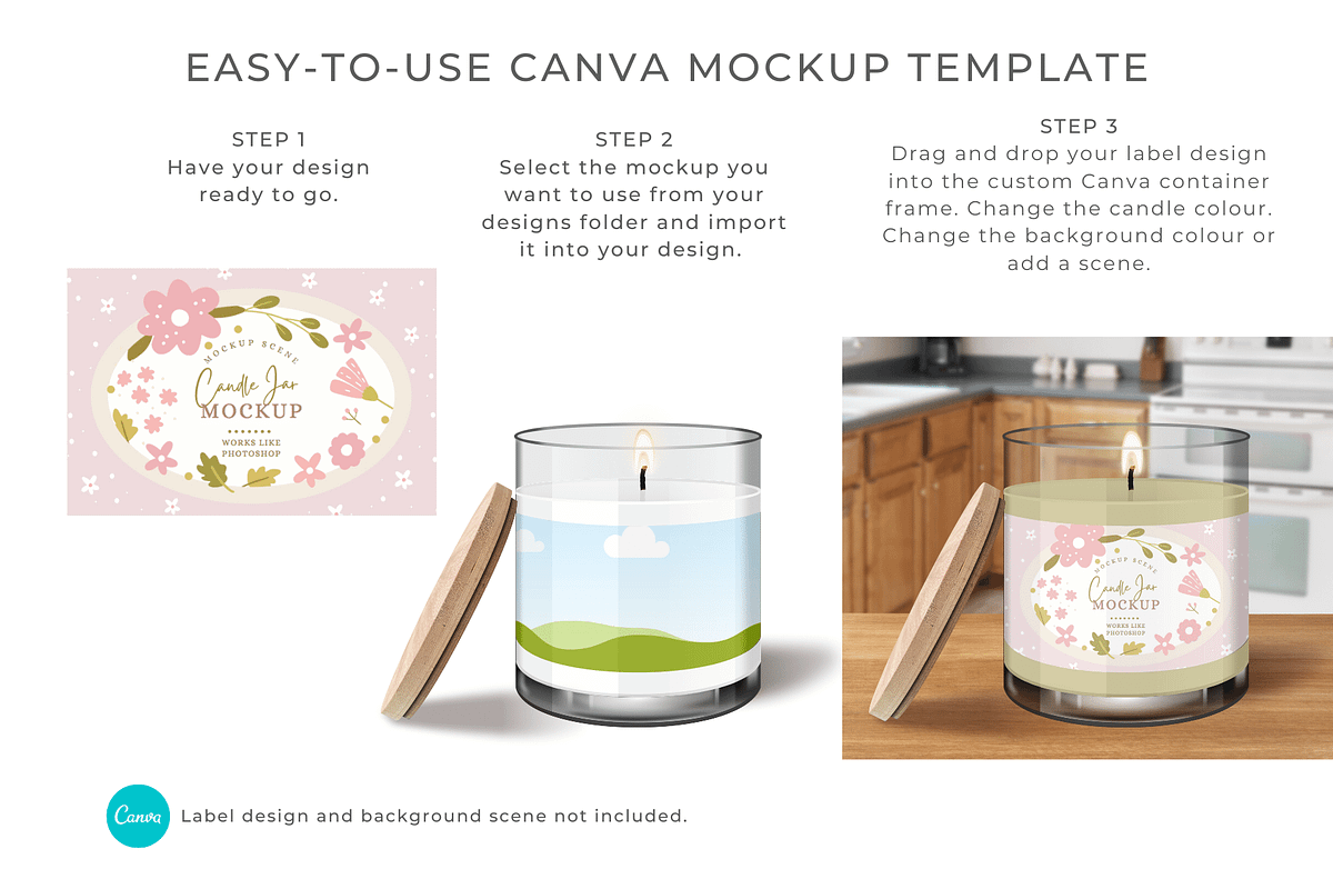 Candle Jar Mockup for Canva, a Household Mockup by Mockup Scene (Photo 3 of 22)