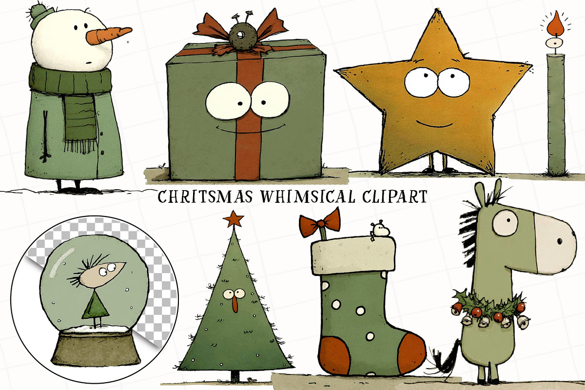 Hand Drawn Christmas Clipart, an Illustration by OK Design (Photo 2 of 6)