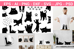 Cat svg, Funny Cats Vector Cut Files