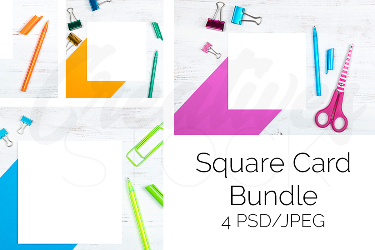 Square Card Bundle - 4 JPEG/PSD, a Print Template by Creatives STOCK (Photo 1 of 5)