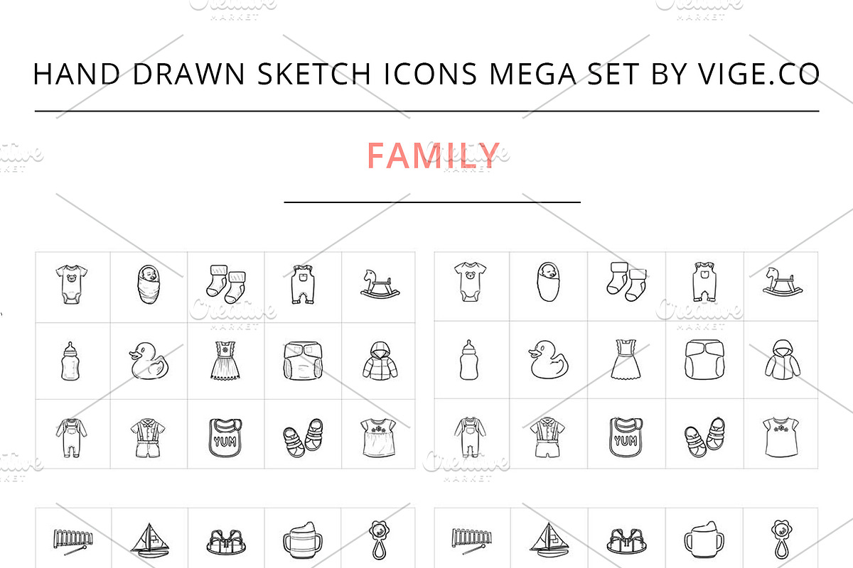 Hand drawn sketch vector icons, an Icon by Visual Generation (Photo 6 of 16)