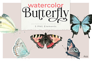 Butterfly Watercolor Cliparts