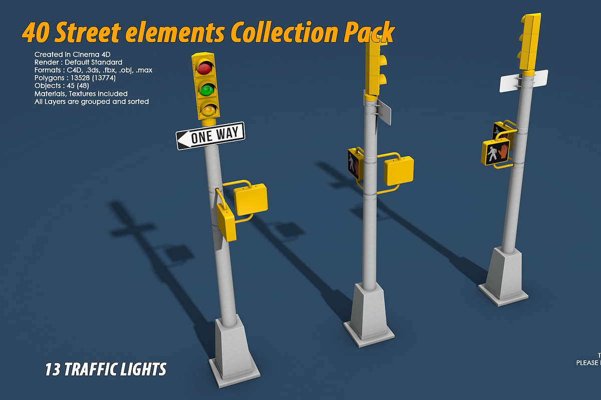 40 Street elements Collection Pack, an Architecture 3D Model by multimedia4ds (Photo 26 of 70)