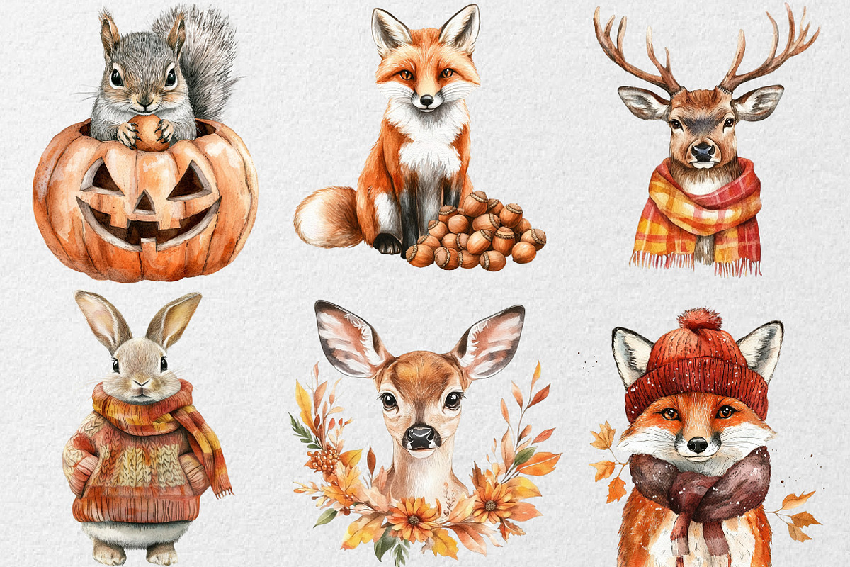 Autumn Animals Clipart, an Illustration by DreamCafeArt (Photo 3 of 4)