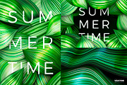 Summer Leaves Abstract Banners Set, a Decorative Illustration by Tashal (Thumbnail 3 of 5)
