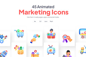 Animated Marketing Icons, a Duotone Icon by Prosymbols