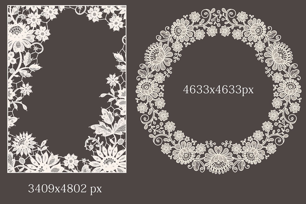 Classic lace frames and cliparts., a Pattern Graphic by Ajuga (Photo 5 of 9)