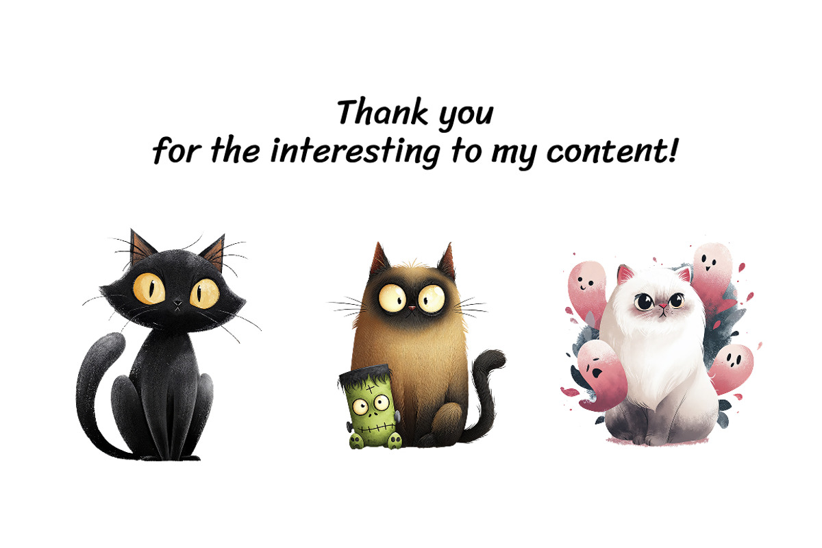 Halloween Black Cats Clipart Bundle, an Animal Illustration by InkyQueenArt (Photo 5 of 5)