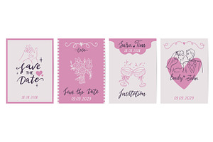 Save the date cards. Simple wedding, an Illustration by Valerie Bodnar