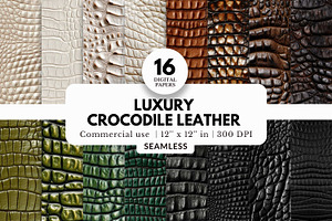 16 Luxury Crocodile Leather Textures, a Pattern Graphic by NorthWindPixels