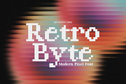 Retro Byte - Modern Pixel Font, a Serif Font by HipFonts (Thumbnail 1 of 8)