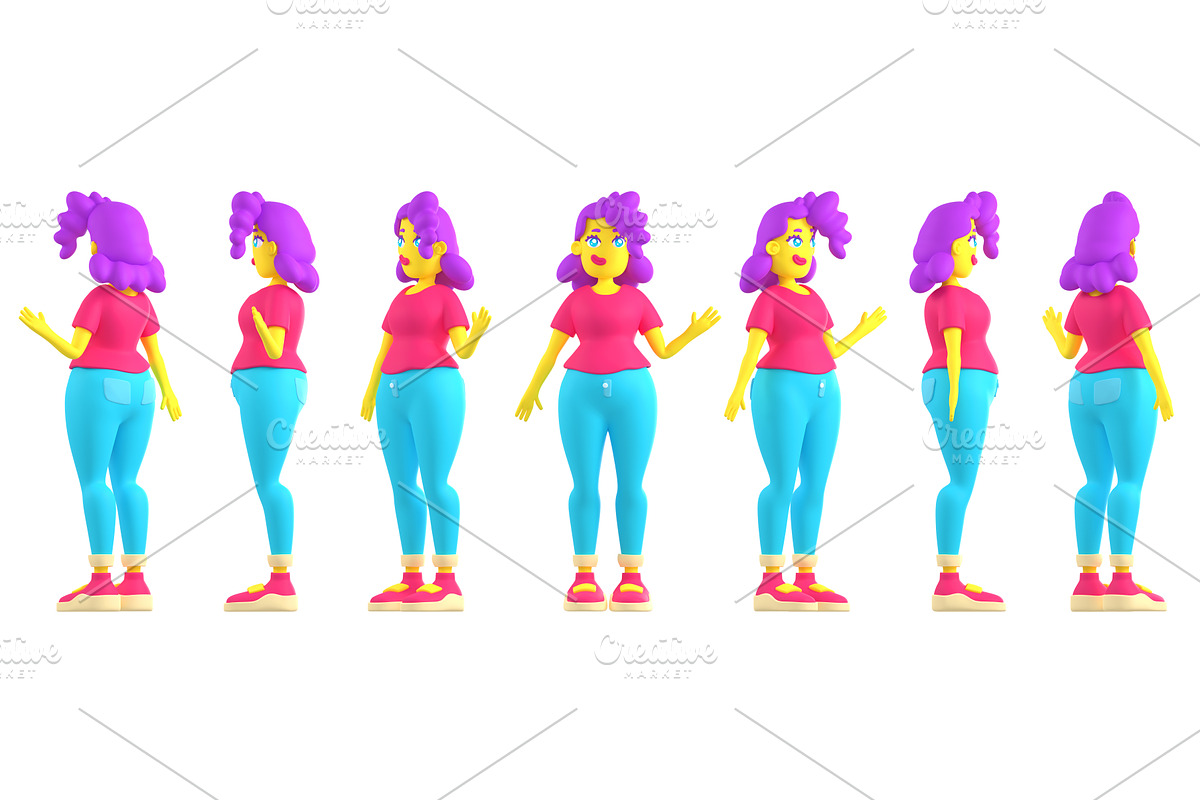3d render girl character for, a Characters & Person 3D Model by art PVP - market