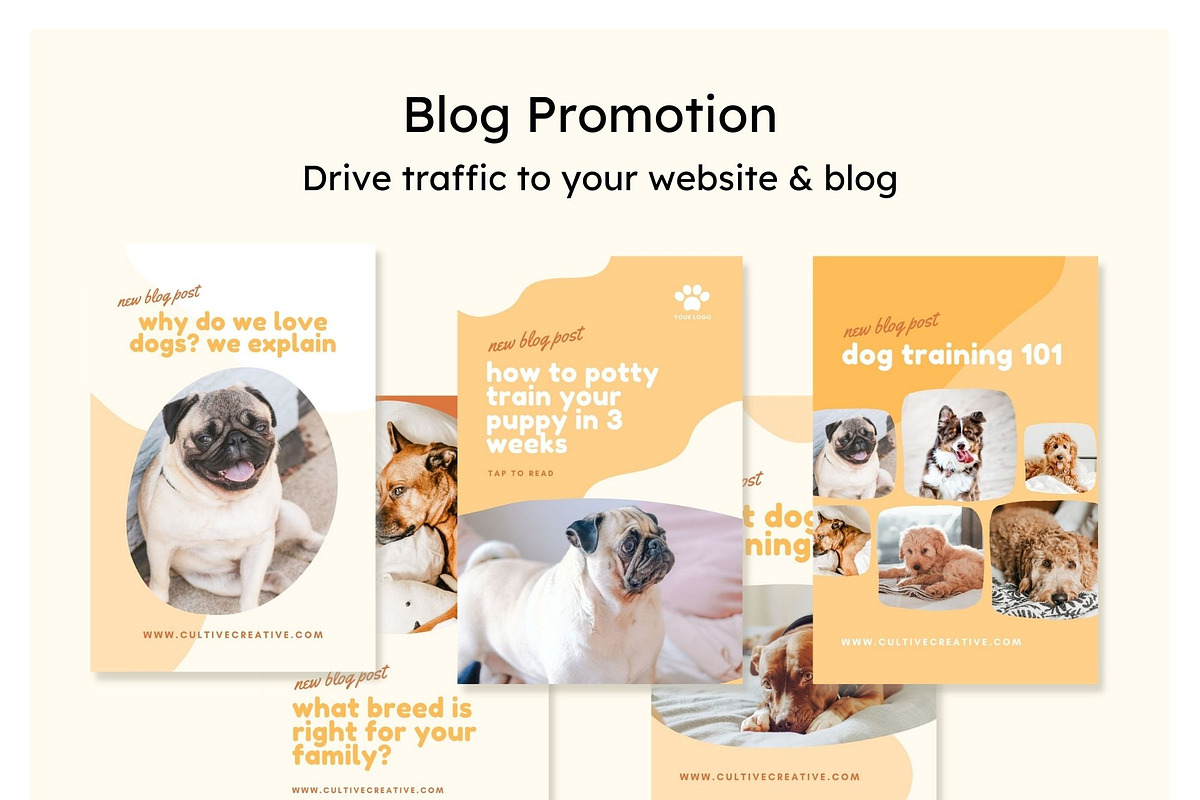 Pets Pinterest Pins Canva Templates, a Social Media Template by Cultive Creative (Photo 9 of 12)