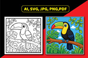 Jungle Animal Coloring Book for Kids, an Animal Illustration by Akrinity Digital (Thumbnail 5 of 6)